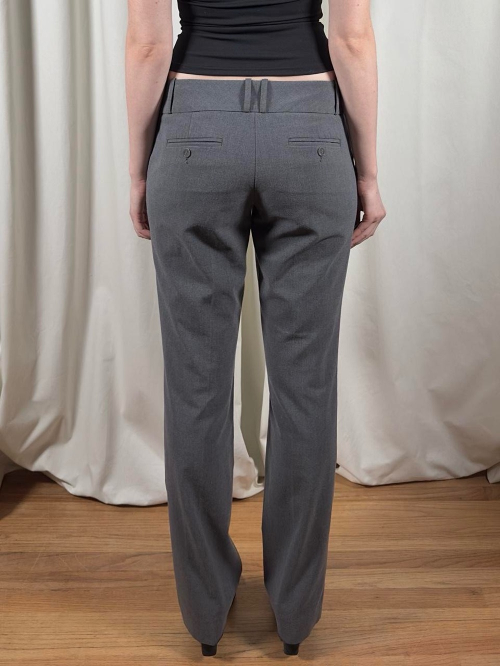 Gray Low Rise Bootcut Pants - Picture 4 of 8